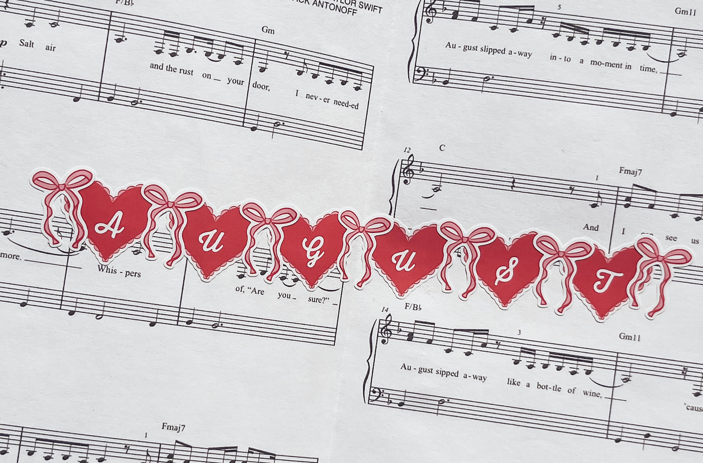 Red Hearts and Bows Alphabet Sticker Sheet | A5 Sticker Sheet x 2