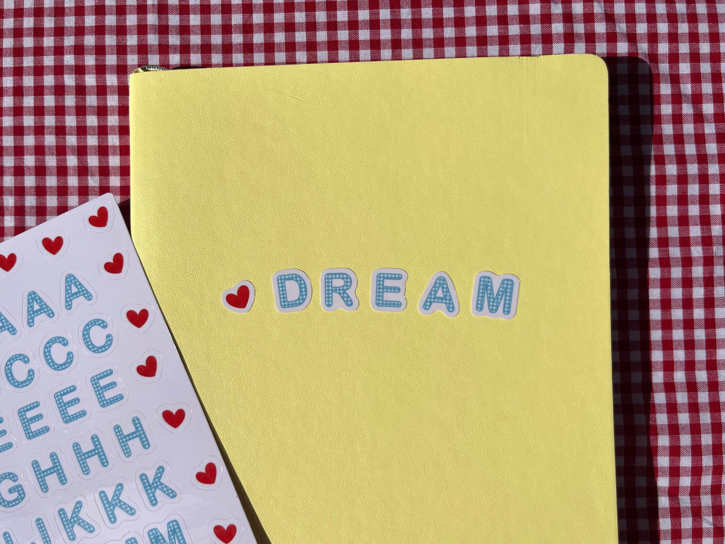 Blue Gingham Alphabet Sticker Sheet | A5 Sticker Sheet
