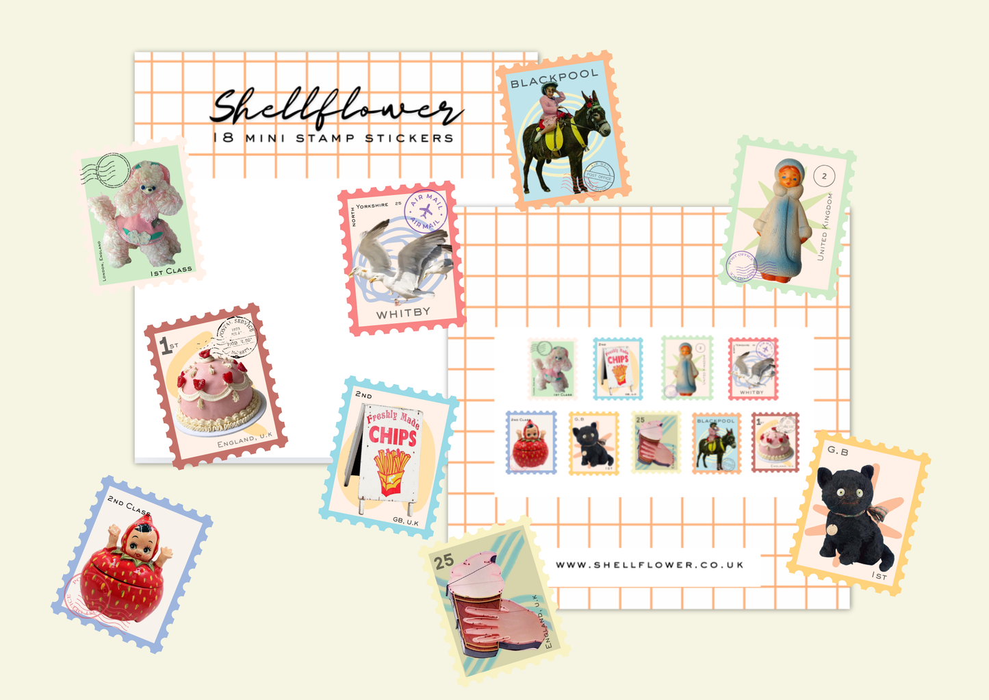 Shellflower Stamps Washi Flake Stickers 