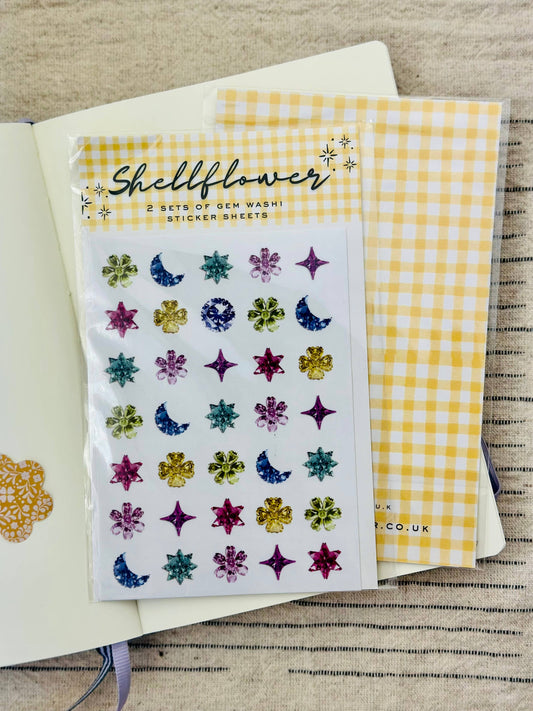 Shellflower Gem Washi Sticker Sheet