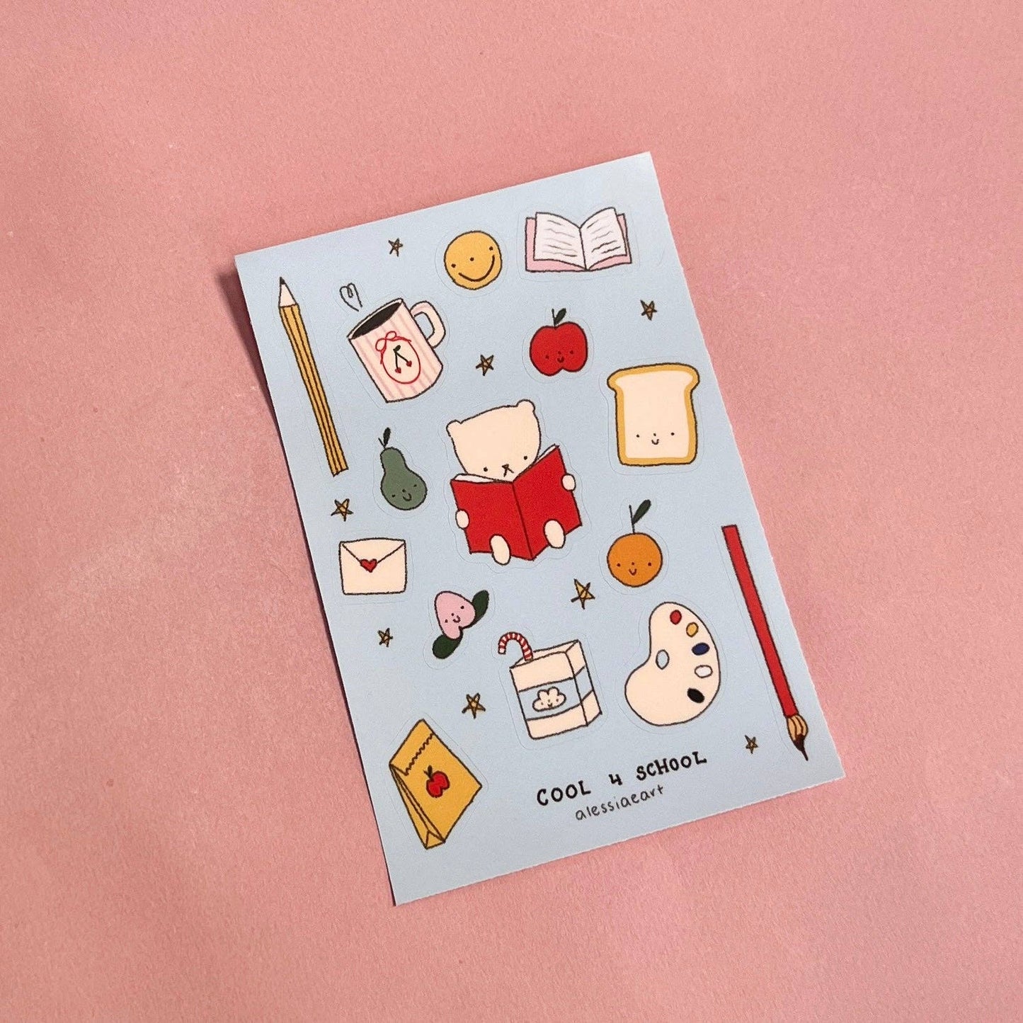 Alessia E Art Cool 4 School Sticker Sheet