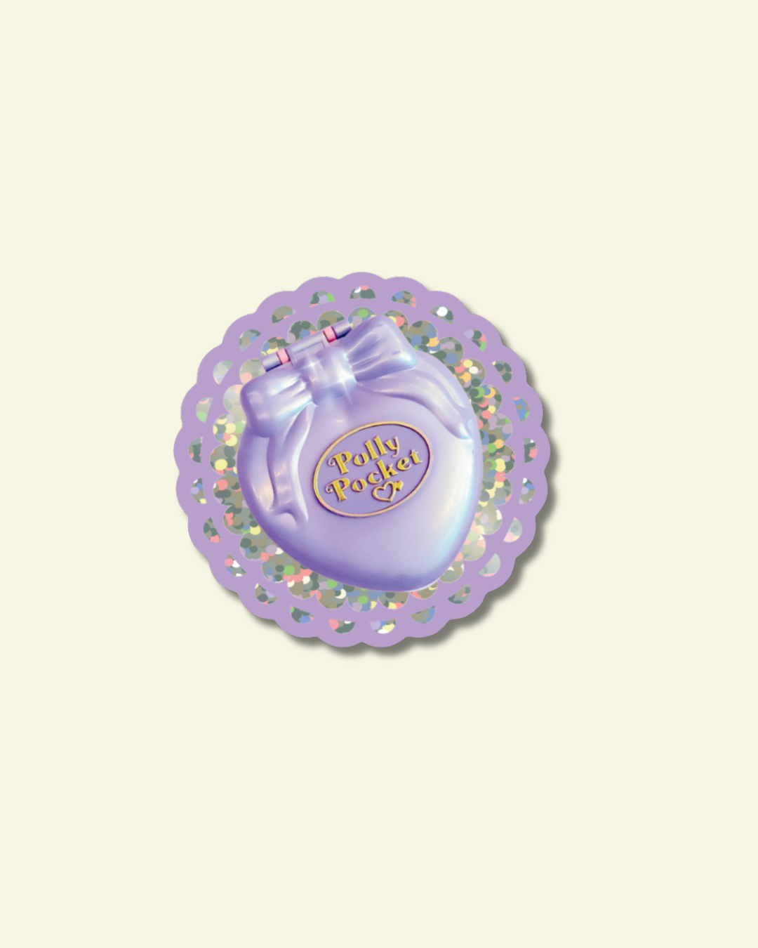 Shellflower Polly Pocket Glitter Vinyl Sticker 