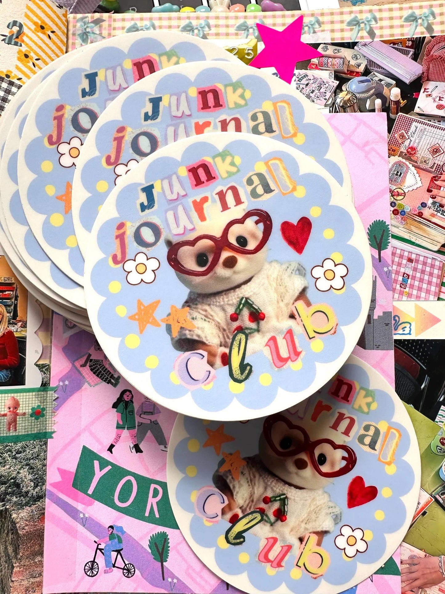 Shellflower Junk Journal Club Vinyl Sticker