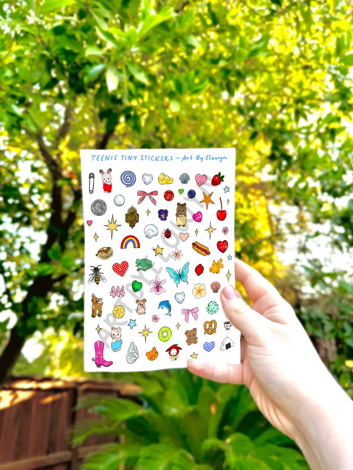 Art By Elowyn 5x7 Teenie Tiny Stickers Sheet