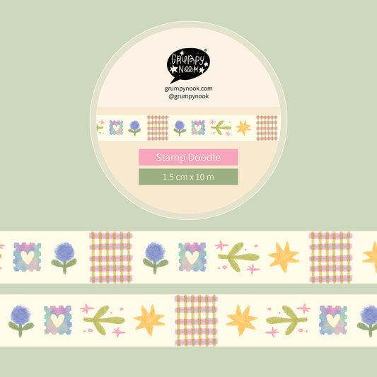 The Grumpy Nook Stamp Doodle Washi Tape