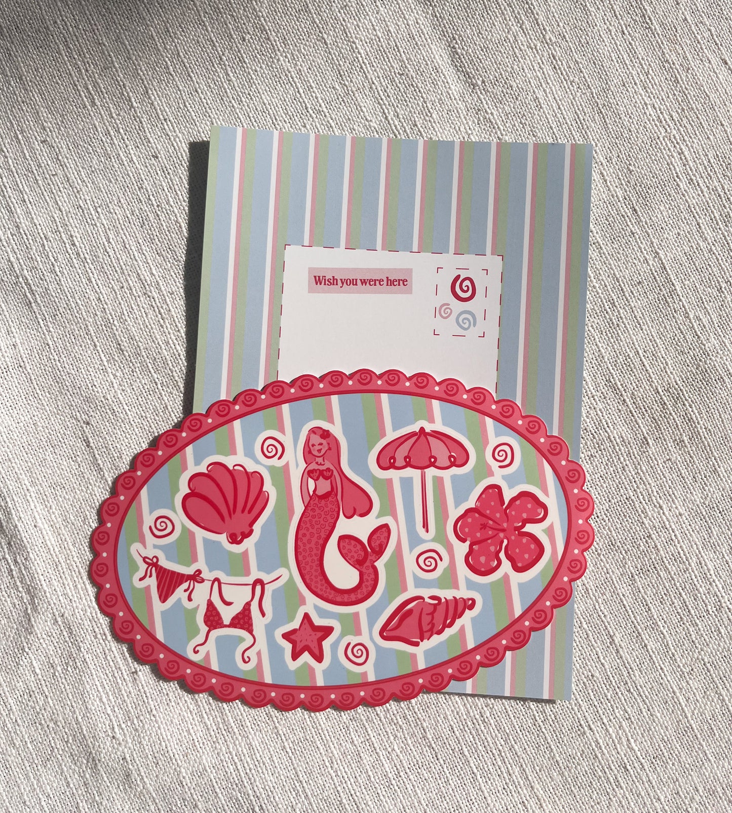 A Thousand Thoughts | Mermaid Summer Sticker Sheet | Scalloped Oval Sticker Sheet