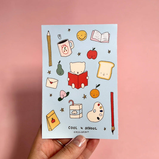 Alessia E Art Cool 4 School Sticker Sheet