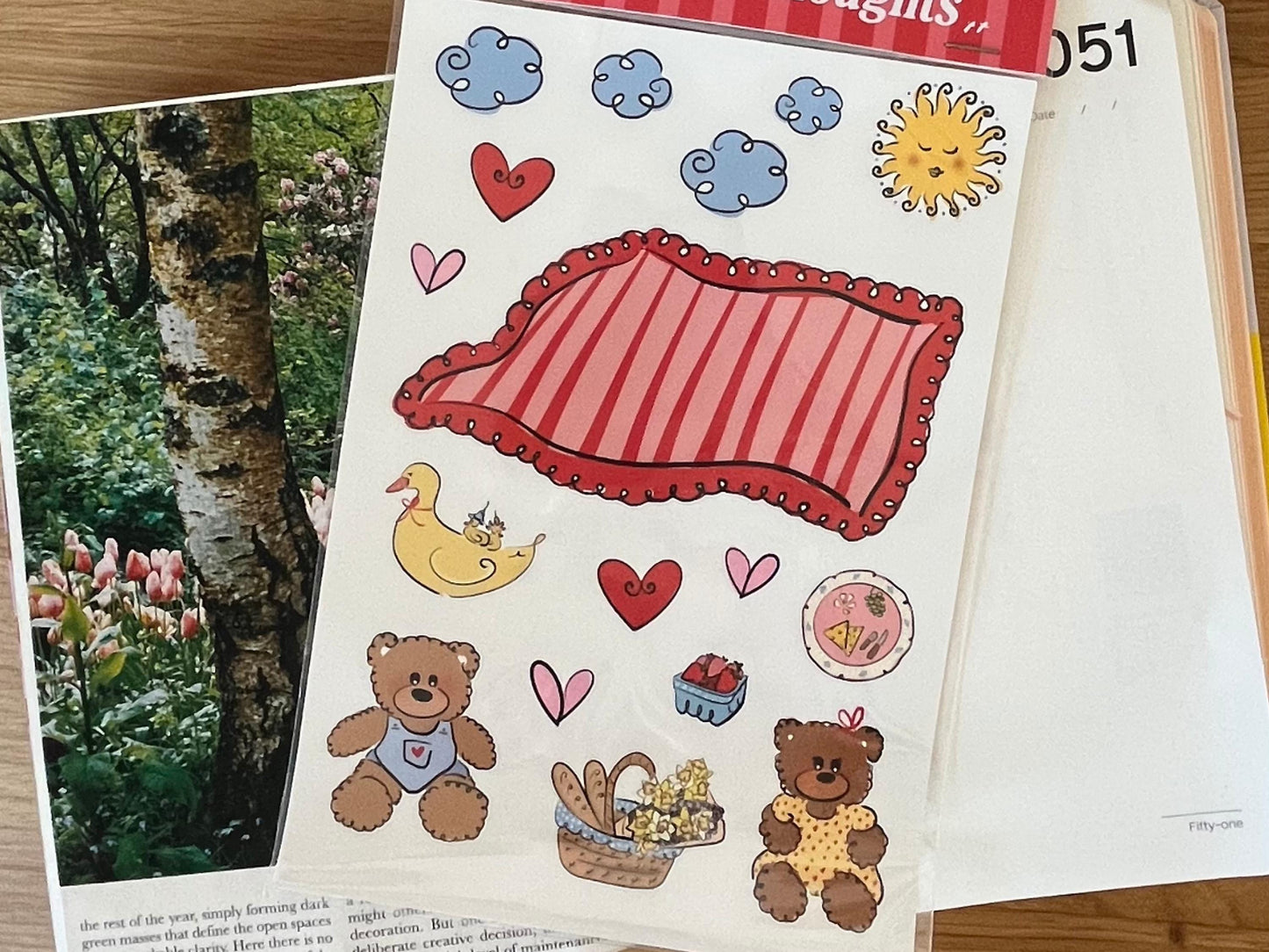 Teddy Bear's Picnic Sticker Sheet | A5 Sticker Sheet
